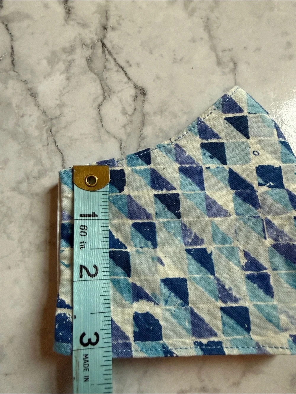 Kids Blue Geometric Cotton Face Mask